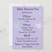 Invitations de douches florales pourpres pour bébé (Dos)