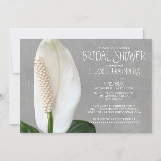 Invitations de douches Lily pour la paix (Devant)