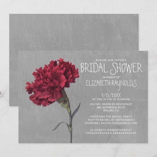 Invitations de douches nuptiales (Devant / Derrière)