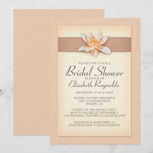 Invitations de douches nuptiales (Devant / Derrière)