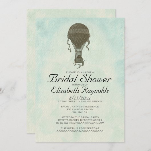 Invitations de douches nuptiales à air chaud Vinta (Devant / Derrière)