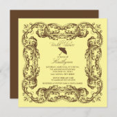 Invitations de douches nuptiales à cadre Vintage B (Devant / Derrière)