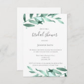 Invitations de douches nuptiales à couronnes verte (Devant / Derrière)