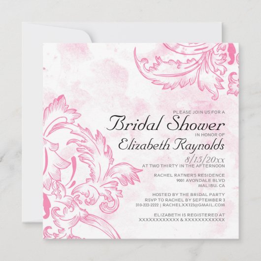 Invitations de douches nuptiales à la mode (Devant)