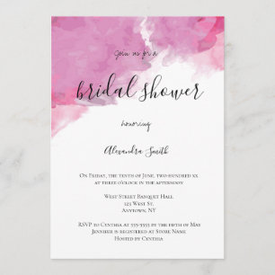Invitations de douches nuptiales à l'aquarelle ros