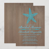 Invitations de douches nuptiales à l'étoile de mer (Devant / Derrière)