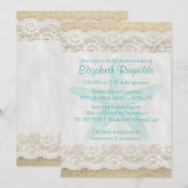 Invitations de douches nuptiales à l'étoile de mer (Devant / Derrière)