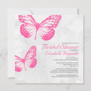 Invitations de douches nuptiales à papillon