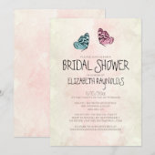 Invitations de douches nuptiales à papillon cute (Devant / Derrière)