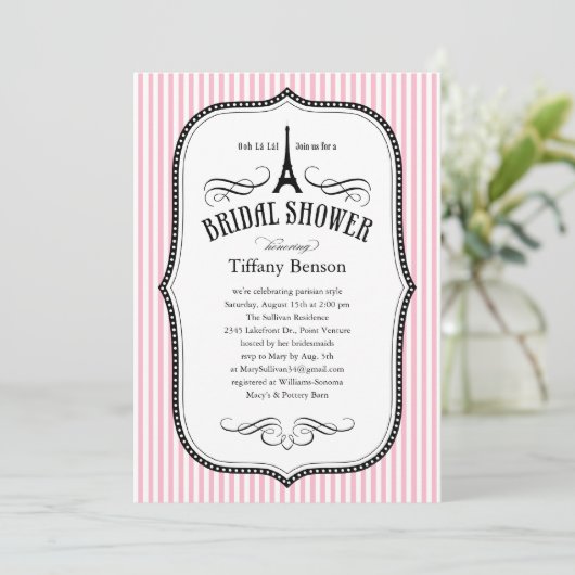 Invitations de douches nuptiales à Paris (Debout devant)