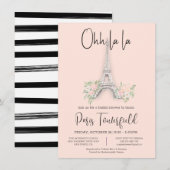 Invitations de douches nuptiales à thème Paris (Devant / Derrière)