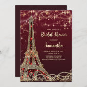 Invitations de douches nuptiales à thème Paris (Devant / Derrière)