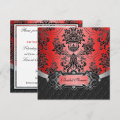 Invitations de douches nuptiales Apple Red & Black (Devant / Derrière)