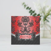 Invitations de douches nuptiales Apple Red & Black (Debout devant)