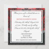 Invitations de douches nuptiales Apple Red & Black (Dos)