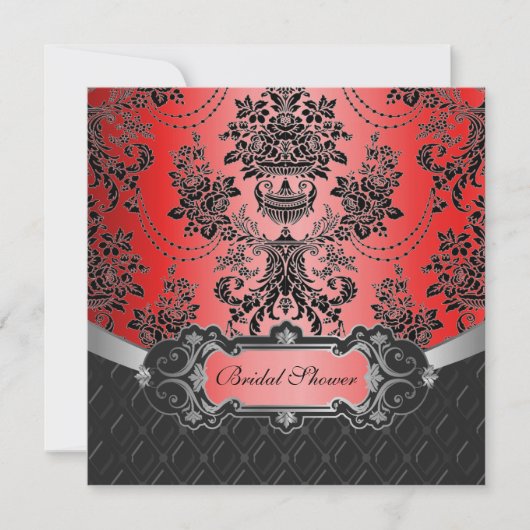 Invitations de douches nuptiales Apple Red & Black (Devant)