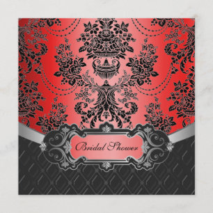 Invitations de douches nuptiales Apple Red & Black