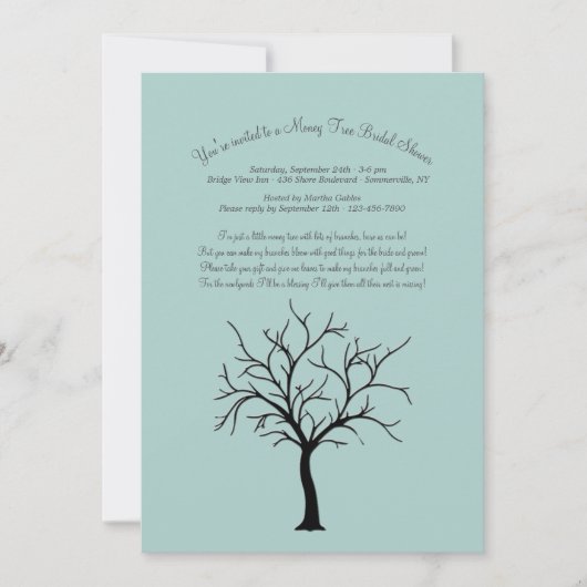 Invitations de douches nuptiales Arbre-Argent (Devant)
