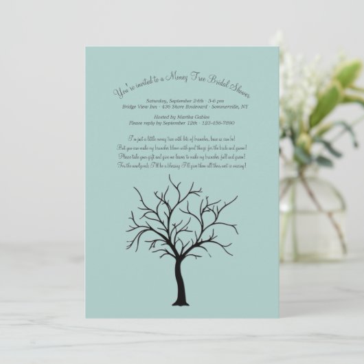Invitations de douches nuptiales Arbre-Argent (Debout devant)