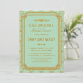 Invitations de douches nuptiales Art Déco (Debout devant)
