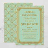Invitations de douches nuptiales Art Déco (Devant / Derrière)