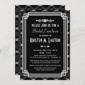 Invitations de douches nuptiales Art Déco (Devant / Derrière)