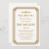 Invitations de douches nuptiales Art Déco (Devant / Derrière)