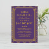 Invitations de douches nuptiales Art Déco (Debout devant)
