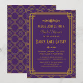 Invitations de douches nuptiales Art Déco (Devant / Derrière)