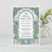 Invitations de douches nuptiales Art nouveau V.02 (Debout devant)