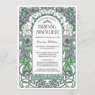 Invitations de douches nuptiales Art nouveau V.02