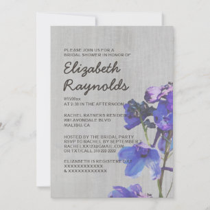 Invitations de douches nuptiales au Delphinium Vin