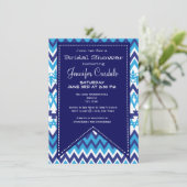 Invitations de douches nuptiales audacieuses Blue (Debout devant)