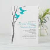 Invitations de douches nuptiales aux oiseaux bleus (Debout devant)