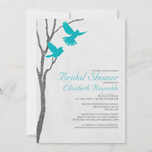 Invitations de douches nuptiales aux oiseaux bleus