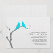 Invitations de douches nuptiales aux oiseaux bleus (Devant / Derrière)