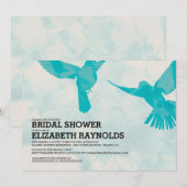 Invitations de douches nuptiales aux oiseaux bleus (Devant / Derrière)