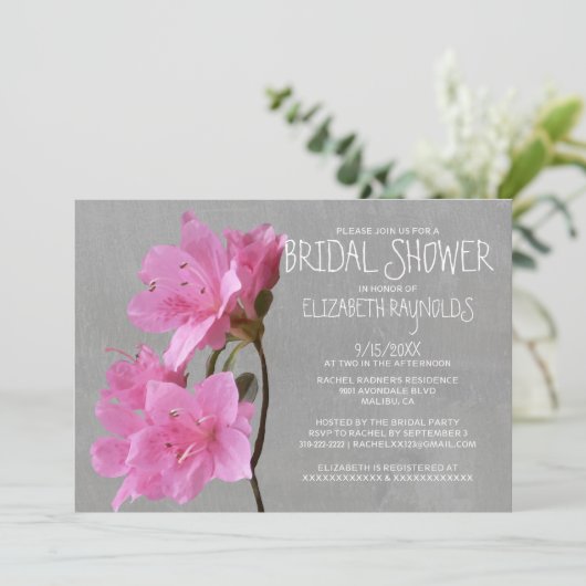 Invitations de douches nuptiales Azalea (Debout devant)