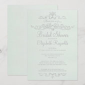 Invitations de douches nuptiales blanches de luxe (Devant / Derrière)