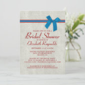 Invitations de douches nuptiales Bleues et Rouges (Debout devant)