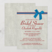 Invitations de douches nuptiales Bleues et Rouges (Devant / Derrière)