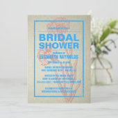 Invitations de douches nuptiales bleues et rouges (Debout devant)