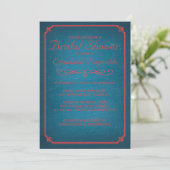Invitations de douches nuptiales bleues et rouges (Debout devant)