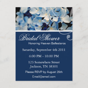 Invitations de douches nuptiales Blue Elegant Hydr