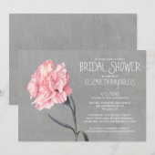 Invitations de douches nuptiales Carnations (Devant / Derrière)