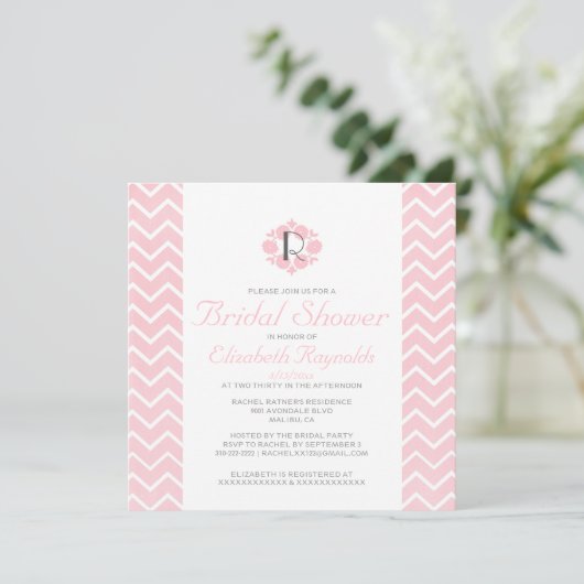 Invitations de douches nuptiales Chevron (Debout devant)