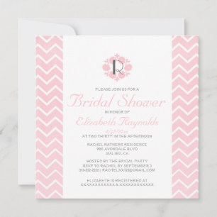 Invitations de douches nuptiales Chevron