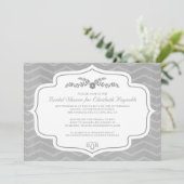 Invitations de douches nuptiales Chevron d'argent (Debout devant)