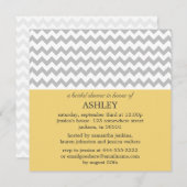 Invitations de douches nuptiales Chevron jaune et  (Devant / Derrière)