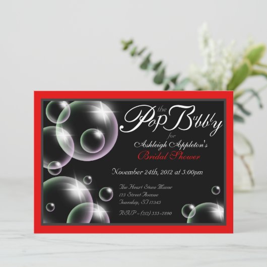 Invitations de douches nuptiales classiques "Pop t (Debout devant)